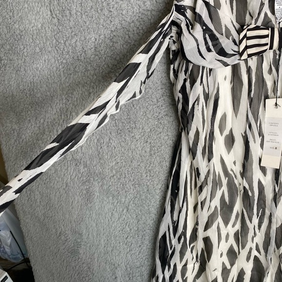 NWT DIANE von FURSTENBERG mini zebra y2k cocktail designer 100% silk dress bow 8 - Picture 7 of 15
